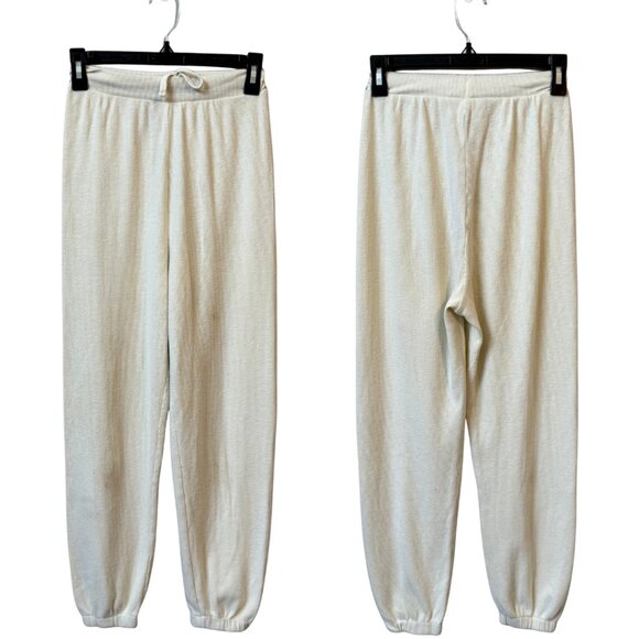 Skims Cotton Ribbed Jogger Pant Women's XXS Marble Ivory Sweatpants Comfy NWT - Picture 1 of 11